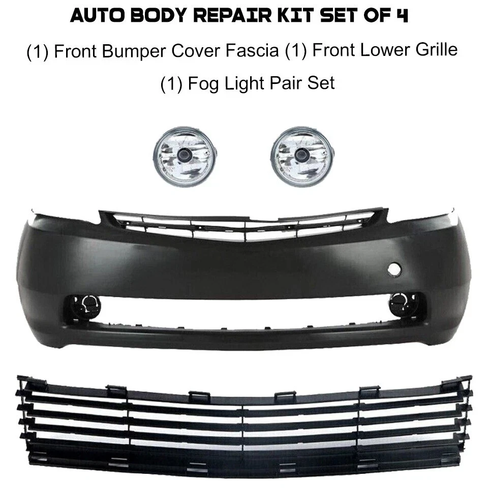 Juego de 2 luces antiniebla y cubierta de parachoques delantero para Toyota Prius 2004-2009 Foto 2 de 4