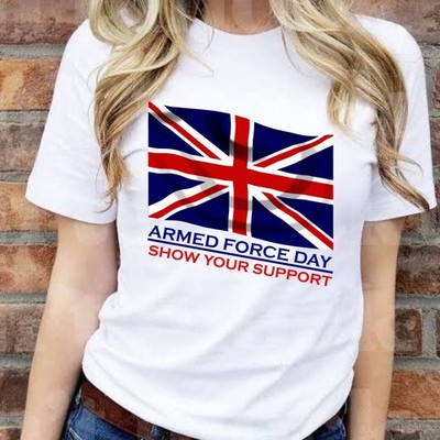 Armed Forces Day T-Shirt Show Your Support UK Flagge Veteran Neuestes Top Geschenk Tee