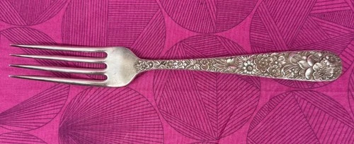 Vintage S. Kirk & Son REPOUSSE Sterling Dinner Fork  Kirk Stief