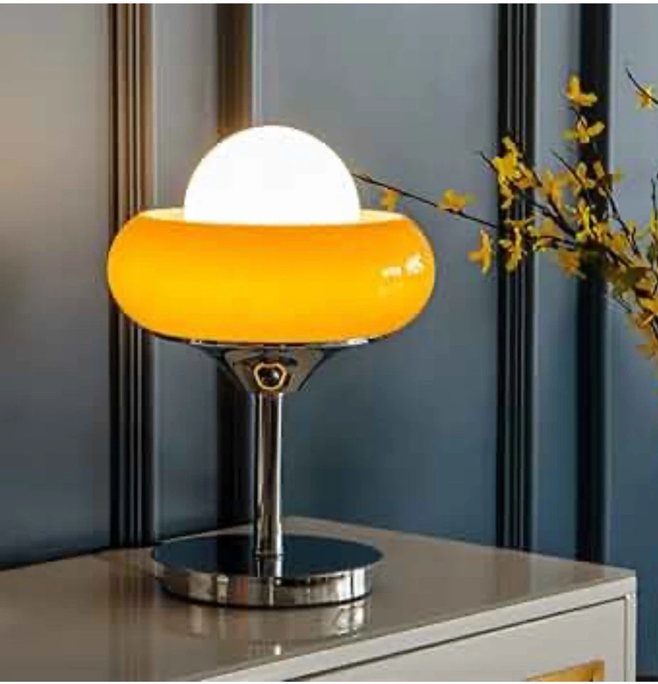 Retro Design LED Glass Shade Table/Accent Lamp Bauhaus Mid Century Modern 1970's - Image 2 of 4