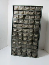 Vintage Wards Powr-Kraft 60 Drawer Metal Storage Organizer Cabinet Parts Bin