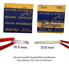 Round Watch Crystal 12.7 to 43.3 mm Domed Wristwatch or Pocket Watch NOS CHOICE