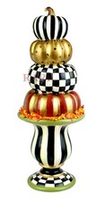 Mackenzie-Childs Courtly Check  Stripe Tabletop Stacking Pumpkin New No Box