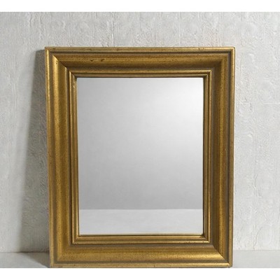Vintage Gold Wood Frame Mirror 12.5'' x 10.5'' Ornate Wall Mirror Uttermost Comp