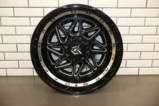 22x12 Dropstar 657BM -44 8x180 Gloss Black Milled Wheel - Face Scratches