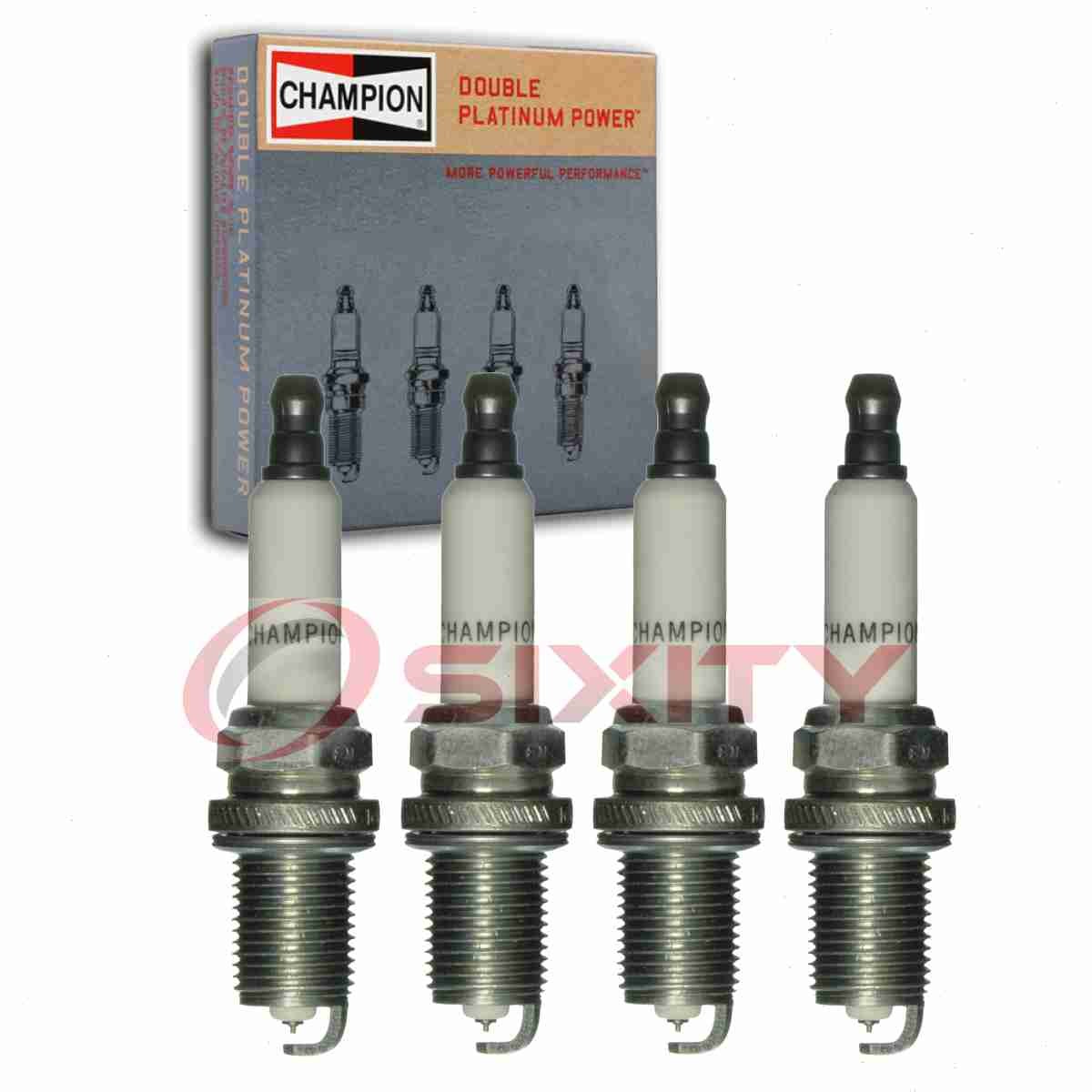 4 pc Champion Double Platinum Spark Plugs for 1998-2002 Isuzu Rodeo 2.2L L4 bm