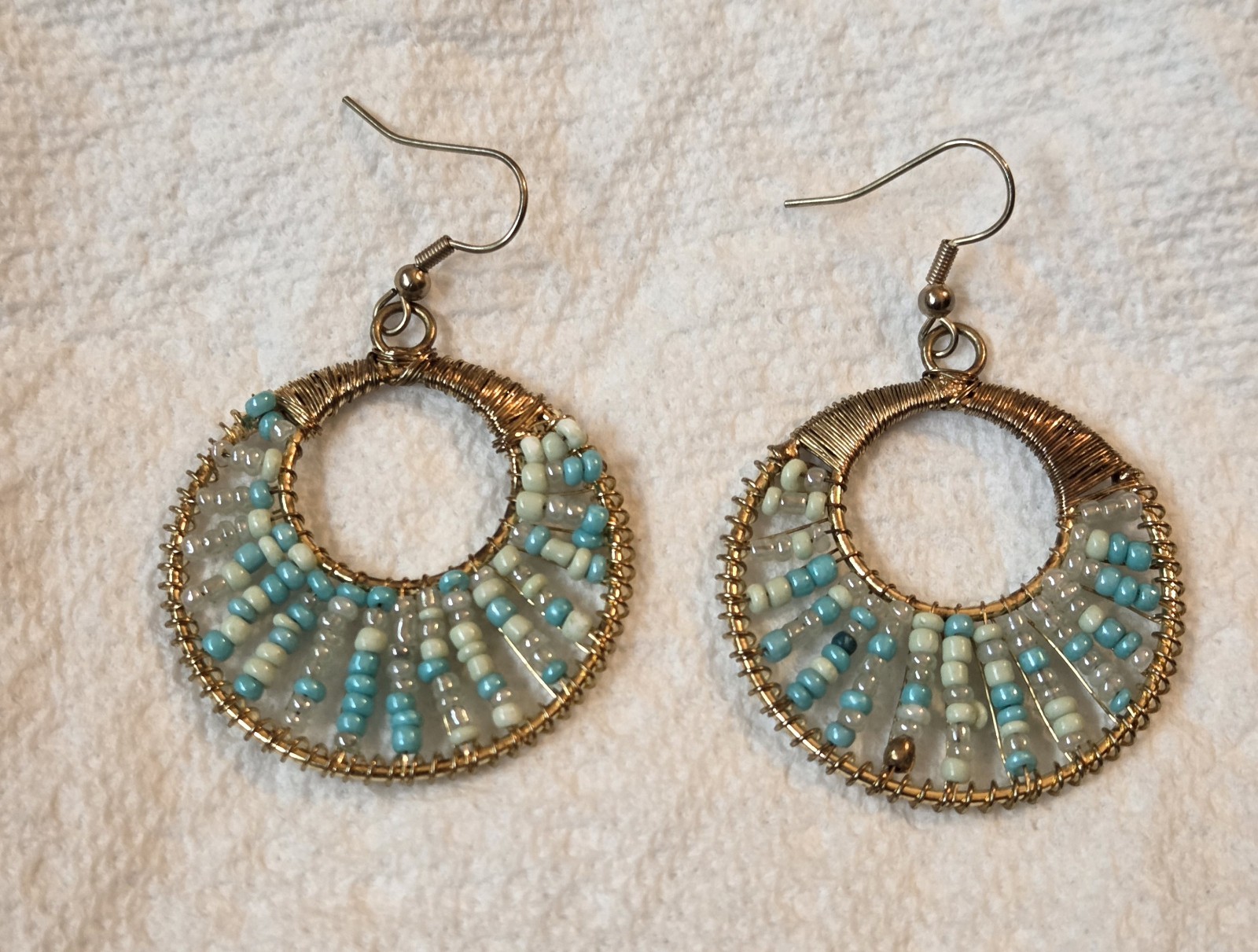 Earrings Native American Handcrafted Turquoise Be… - image 4
