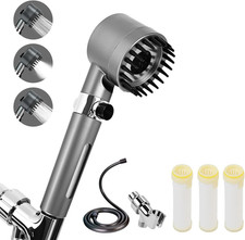 Filtered Shower Head with Handheld, High Pressure 4 Modes Grey 59" Hose