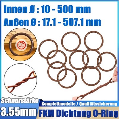 O-Ringe 3,55 mm Schnurstärke/Innen Ø 10-500 mm Hohe Temperaturbeständigkeit 250 