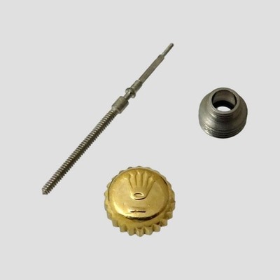 18k Yellow gold Rolex Crown Watch Part 6mm 4-603-8 GMT/Datejust Stem & Tube
