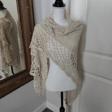 Vintage Pallas 100% Irish Linen Hand Loomed Shawl Made In Ireland 66" w x 41" l