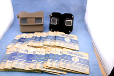TWO VINTAGE VIEW MASTER VIEWERS WITH 37 REELS