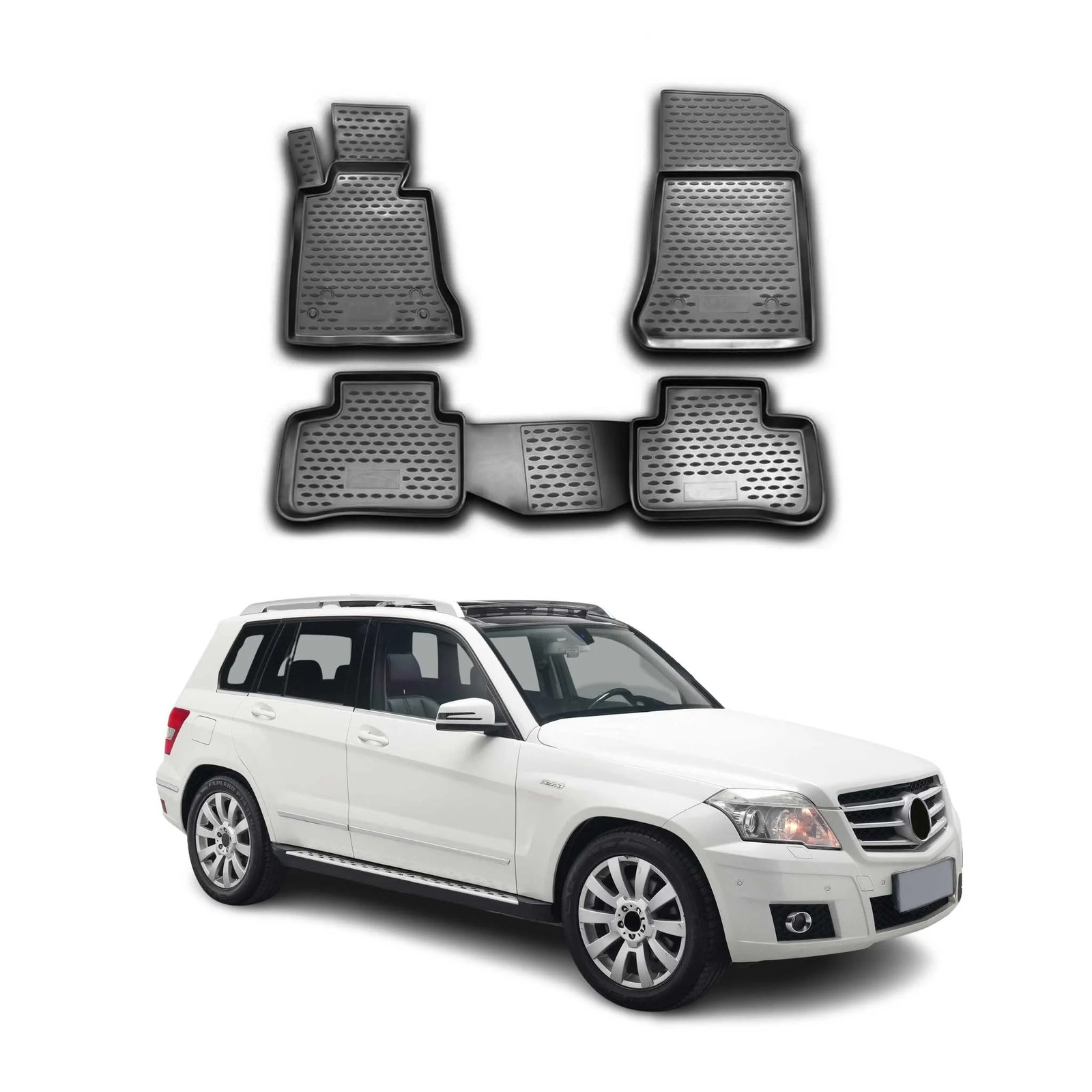 Tapis de sol OMAC en caoutchouc noir pour Mercedes GLK X204