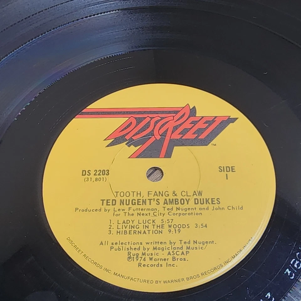  Ted Nugent - Tooth, Fang & Claw - Vinyl LP 1974 Discreet DS 2203 VG/VG+ - Image 4 of 4