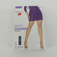 Hanes Plus Size 1x 2x Black Body Shaper Pantyhose 1 Pair