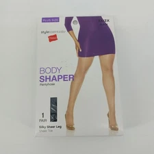 Hanes Plus Size 1x 2x Black Body Shaper Pantyhose 1 Pair