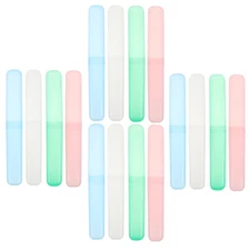 16 PCS Portable Toothbrush Container Plastic Toothpaste for Travel