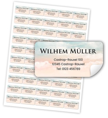 Personalisierte Adressaufkleber   44 Namens- & Adressetiketten Stil 3 selbstkleb