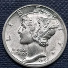 1942 D Mercury Dime 10c Choice BU Uncirculated  Full Bands #101855