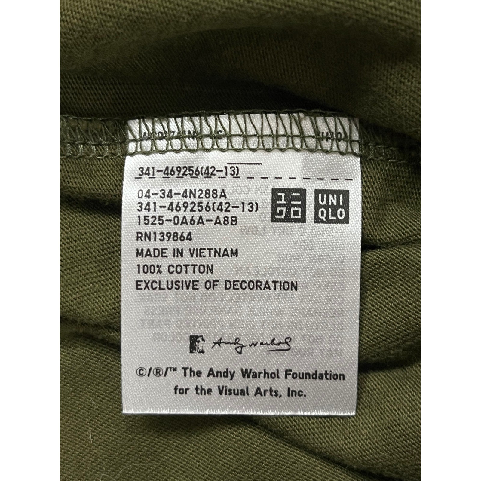 Uniqlo UT Archive Andy Warhol Banana Graphic T Shirt XL Olive Green cotton EUC image 3