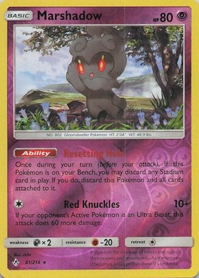 Marshadow Reverse Holo Holo Rare SM - Unbroken Bonds 81/214 LP