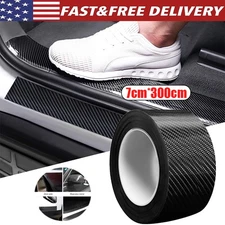 Car Carbon Fiber Vinyl Film Sticker Door Sill Scuff Anti Scratch Tape Protection