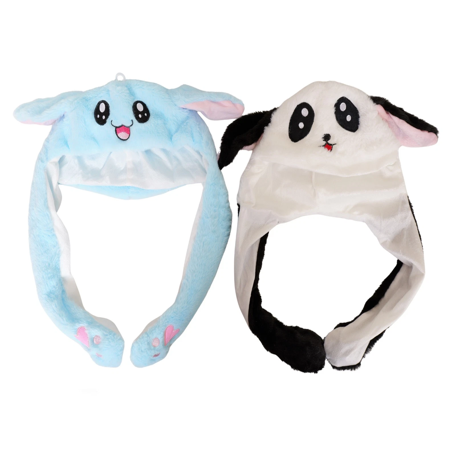 Kid's Winter Cap 2 Funny Cute Plush Animal Winter Hat with Pom Pom Ends Earflap