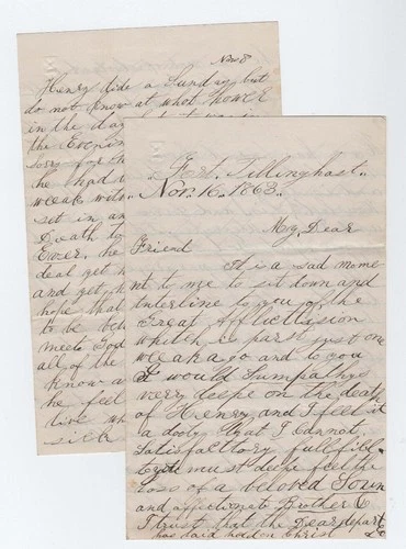 CIVIL WAR LETTER - Soldier Gives Death Details of Fellow 13th NH Infantryman !