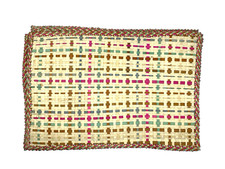 Set Of 6 Vintage Placemats Wood Weave 19” X 12” Large Multicolor Rattan Wicker