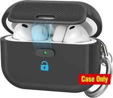 Soft Silicone Cover for AirPods Pro 3rd Gen 2025, Locking Case with Carabiner
