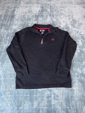 Chaps Youth Small (8) 1/4 Zip Mock Neck Pullover Sweater Black
