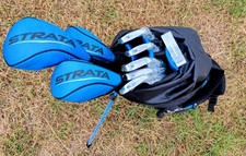 Strata 12pc LH Set 460cc Ti Driver Graphite Reg Flex 3W,5H 6-PW Stand Bag New