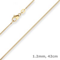 1,2Mm Panzerkette Goldkette Collier Halskette Aus 585 Gold Gelbgold 42Cm