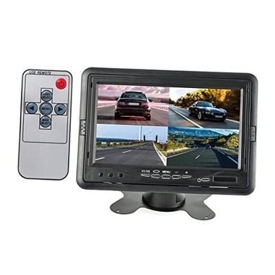  7 Inch TFT LCD Monitor Quad Split View HD Full Color 7'' Display Screen RCA 