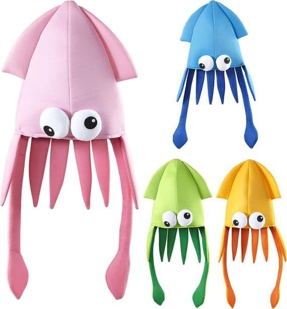 Adult Giant Squid Hat Funny Sea Creature Fancy Dress Headwear