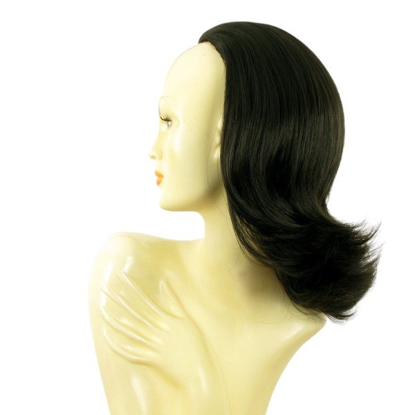 Demi-tête cheveux bruns 40cm ref 018 la solution idéale contre les cheveux fins et plats