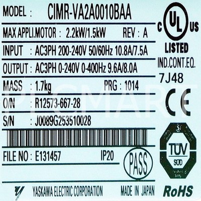 (USED) Yaskawa CIMR-VA2A0010BAA INVERTER Free ''FedEx'' intl' shipping!
