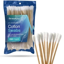 50 Biodegradable Long Cotton Swabs - 8 Inch for Ears - Q... 