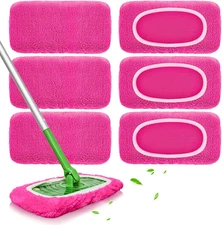 Reusable Mop Pads fit Swiffer Sweeper Mop - Microfiber Wet Pads Refill & Machine