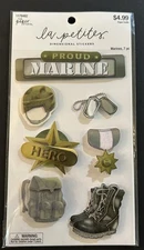 NEW The Paper Studio La Petite MARINES Dimensional Stickers HERO BOOTS