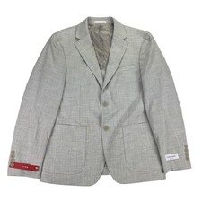 Calvin Klein Mens X Slim Fit Soft Solid Sport Coat Heather Gray 38S