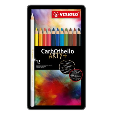 (1,55 /Stück) Stabilo CarbOthello - 12 Farben im Metalletui Pastellkreidestift