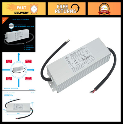 12V AC to DC Converter 120W Low Voltage Transformer for LED Landscape Lights IP6