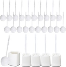 20 Pcs Toilet Bowl Brush Mop  4 Pcs Brush Holder White Reusable Toilet Bowl