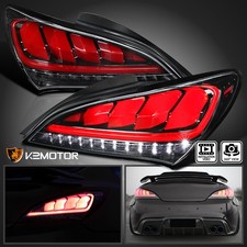 Jet Black Fits 2010-2016 Hyundai Genesis Coupe 2dr Led Sequential Tail Lights