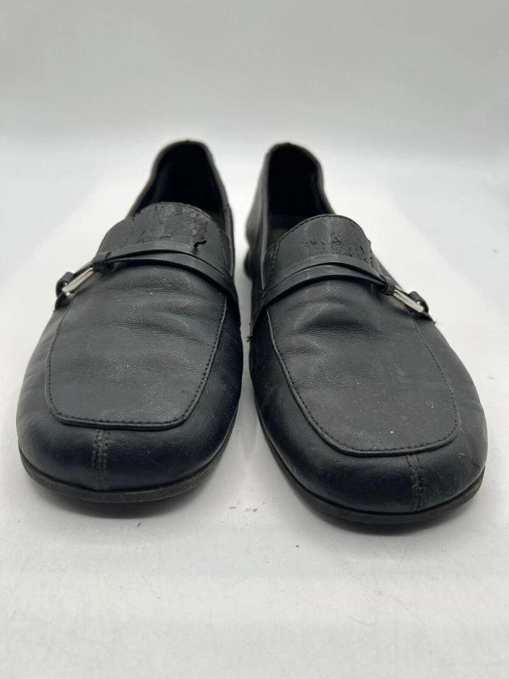 Zapatos mocasines sin cordones Predictions para mujer talla 8 de cuero negro con punta cuadrada Foto 3 de 4