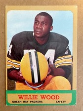 1963 Topps Green Bay Packers Willie Wood Football Card #95 (EX) small crease