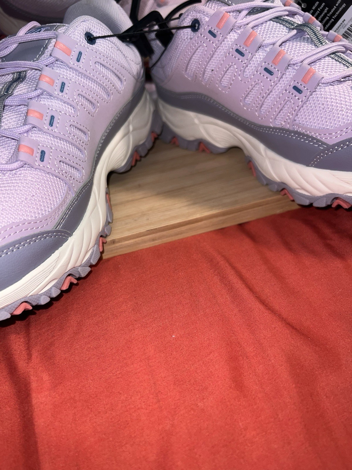 Avia Lavender Gray Pink White Wide Width Lace Up Logo Low Top Sneaker Women