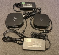 Lot of 2 HP USB-C/A Universal Dock G2 5TW13AA w/ 120W Power Adapters   Tested