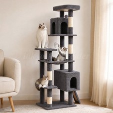 70Inch Cat Scratch Tower for Large Cats, Multi-Level Heavy Duty Cat Tree